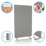 Cloison de séparation FLEXMIUT STAND gris clair avec pieds et surface épinglable pour l'absorption acoustique de hjh OFFICE