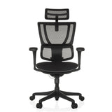 Siège de direction de luxe ERGOHUMAN SLIM ECO F GEN2 noir avec dossier en maille et base à cinq roulettes de hjh OFFICE – vue à 360° (vue de face 0°)