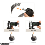 Größenbestimmung der Stuhlrollen 5x ROLO LUX 11mm/65mm für 10 mm und 11 mm Bolzen von hjh OFFICE (KI-generiertes Bild)