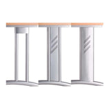 Piétements en métal argenté du bureau BELA 8 S de hjh OFFICE PRO