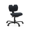 Chaise de bureau EvoShift avec revêtement en tissu noir et cinq roulettes de hjh OFFICE