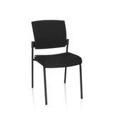 Chaise à quatre pieds K9 V PRO noire avec rembourrage sur l'assise et le dossier de hjh OFFICE – vue à 360° (vue de face 20°)