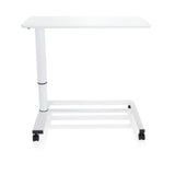 Bureau assis-debout blanc STAND II avec pied réglable en hauteur et base à roulettes de hjh OFFICE – vue à 360° (vue de face 0°)