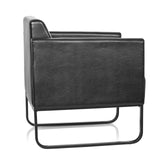 Fauteuil rembourré noir BALI BLACK avec accoudoirs et structure de hjh OFFICE – vue à 360° (vue de profil 100°)
