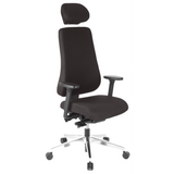 Siège de bureau de qualité professionnelle PRO-TEC 400 noir avec appui-tête, accoudoirs et base à roulettes de hjh OFFICE – vue à 360° (vue de trois quarts avant 40°)