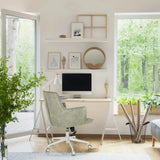 Siège de bureau à domicile SOLAO LIFE W gris avec roulettes dans un environnement de bureau lumineux de hjh LIVING