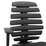 Dossier avec revêtement en cuir de la chaise de comptoir ERGO LINE II WORK en noir de hjh OFFICE