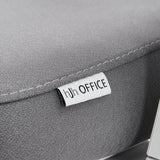 Étiquette de marque sur le revêtement en tissu gris du siège de bureau de qualité professionnelle Ergomy WF 2 de hjh OFFICE