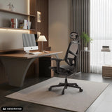 Siège de bureau de qualité professionnelle ENJOY ULTRA GEN2 noir avec dossier en maille et appui-tête de hjh OFFICE (image générée par IA)