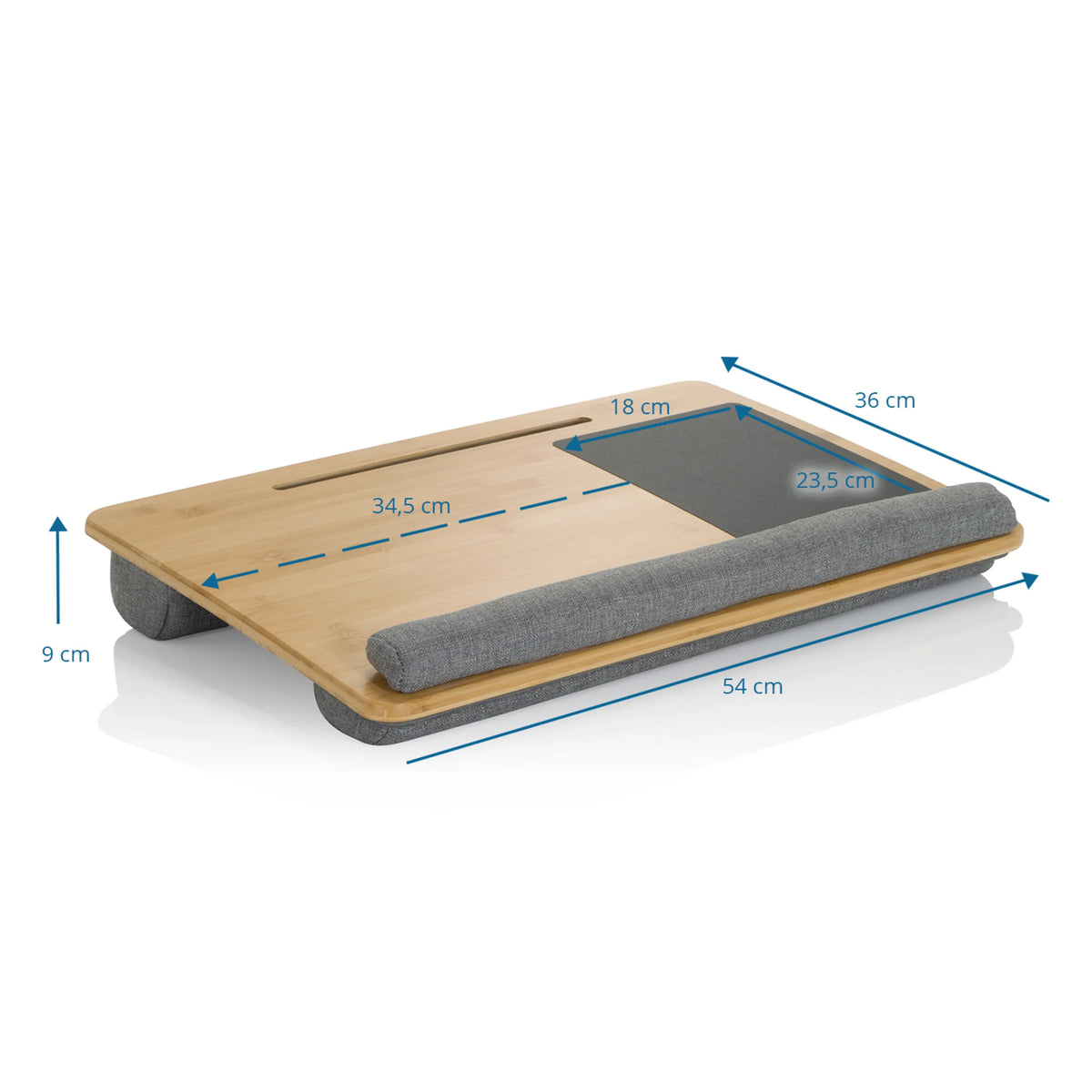 Dessin coté du Support pour ordinateur portable COMFILAP de 54 x 36 cm de hjh OFFICE