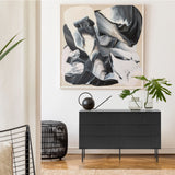 Buffet noir KARBY S avec trois tiroirs et pieds fins de hjh LIVING