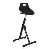 Siège assis-debout TOP WORK 31 noir avec coque d'assise et pied en T de hjh OFFICE – vue à 360° (vue de trois quarts avant 40°)