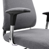 Accoudoir rembourré avec support chromé du siège de direction pour bureau à domicile CHARLES I en gris foncé de hjh OFFICE