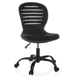 Siège de bureau à domicile CASLA noir avec dossier en maille et base à cinq roulettes de hjh OFFICE – vue à 360° (vue de face 15°)