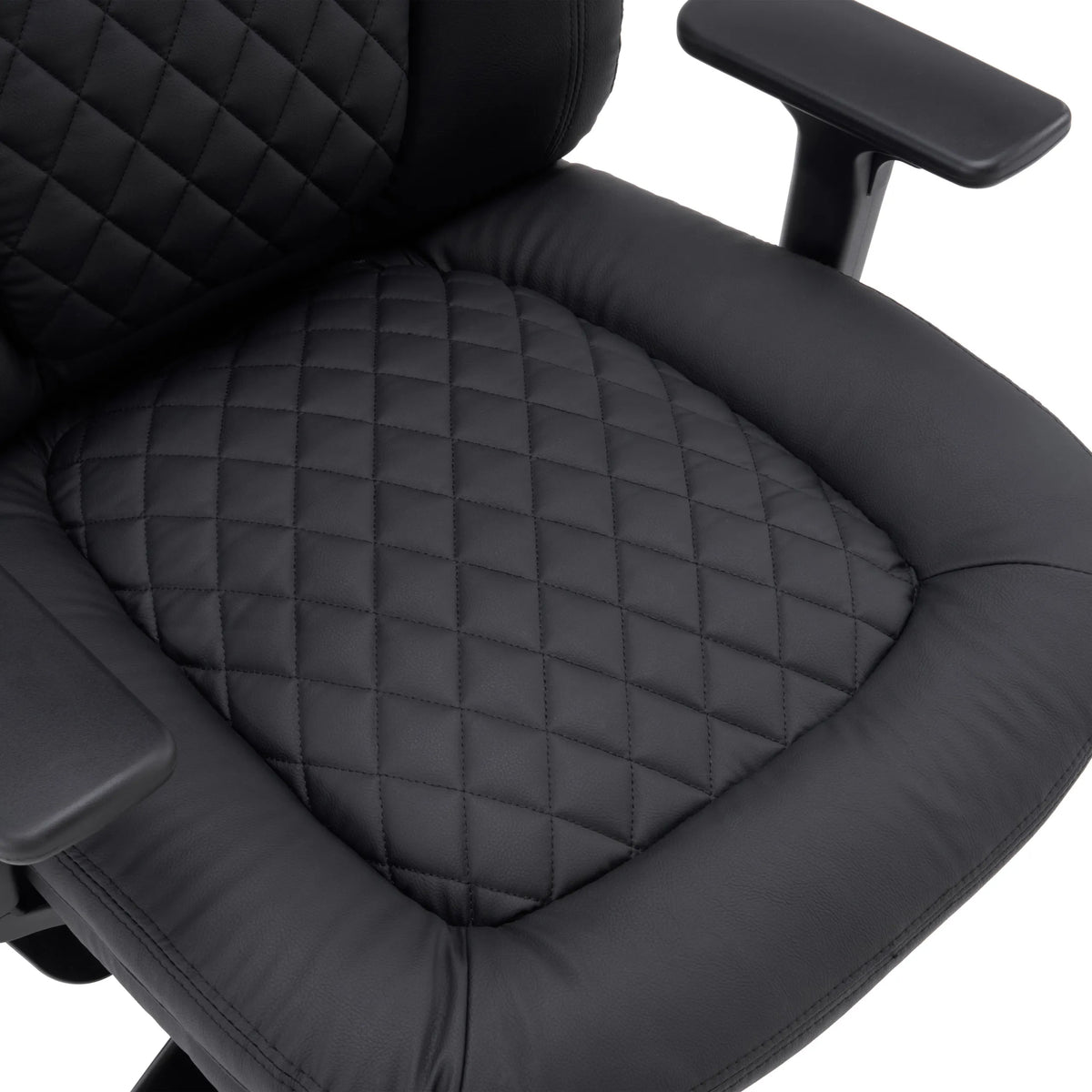 Rembourrage avec coutures de l'assise du siège pivotant XXL Pullmann Gen2 en similicuir noir de hjh OFFICE