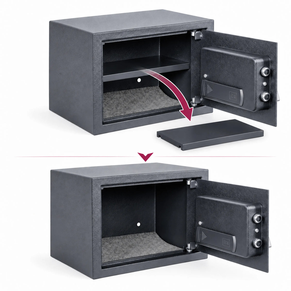 Serrure numérique du coffre-fort Safe Compact Basic en anthracite de hjh OFFICE (image générée par IA)