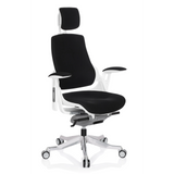 Siège de bureau de qualité professionnelle SPEKTRE noir avec appui-tête et base à cinq roulettes de hjh OFFICE – vue à 360° (vue de trois quarts avant 40°)