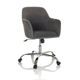 Siège de bureau à domicile SOLAO 300 gris foncé avec rembourrage et base à cinq roulettes de hjh OFFICE – vue à 360° (vue de face 15°)