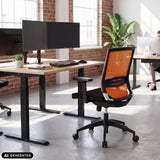 Siège de bureau de qualité professionnelle PORTO BASE en noir et orange de hjh OFFICE (image générée par IA)