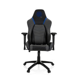 Fauteuil Gamer GAMEBREAKER POLARYS I gris bleu avec accoudoirs et base à cinq roulettes de hjh OFFICE – vue à 360° (vue de face 0°)