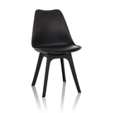 Chaise à coque SCANDI P noire avec quatre pieds de hjh OFFICE – vue à 360° (vue de face 15°)