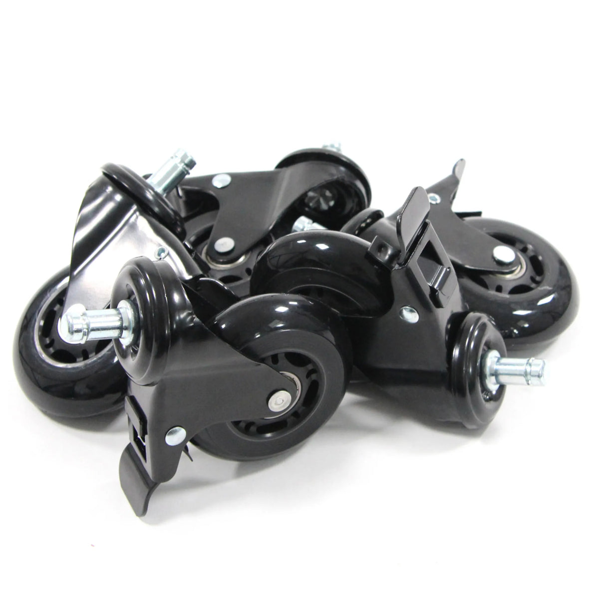 Roulettes 5x ROLO SKATE S 11mm/75mm noires avec frein pour sols durs de hjh OFFICE