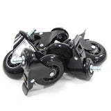 Roulettes 5x ROLO SKATE S 11mm/75mm noires avec frein pour sols durs de hjh OFFICE