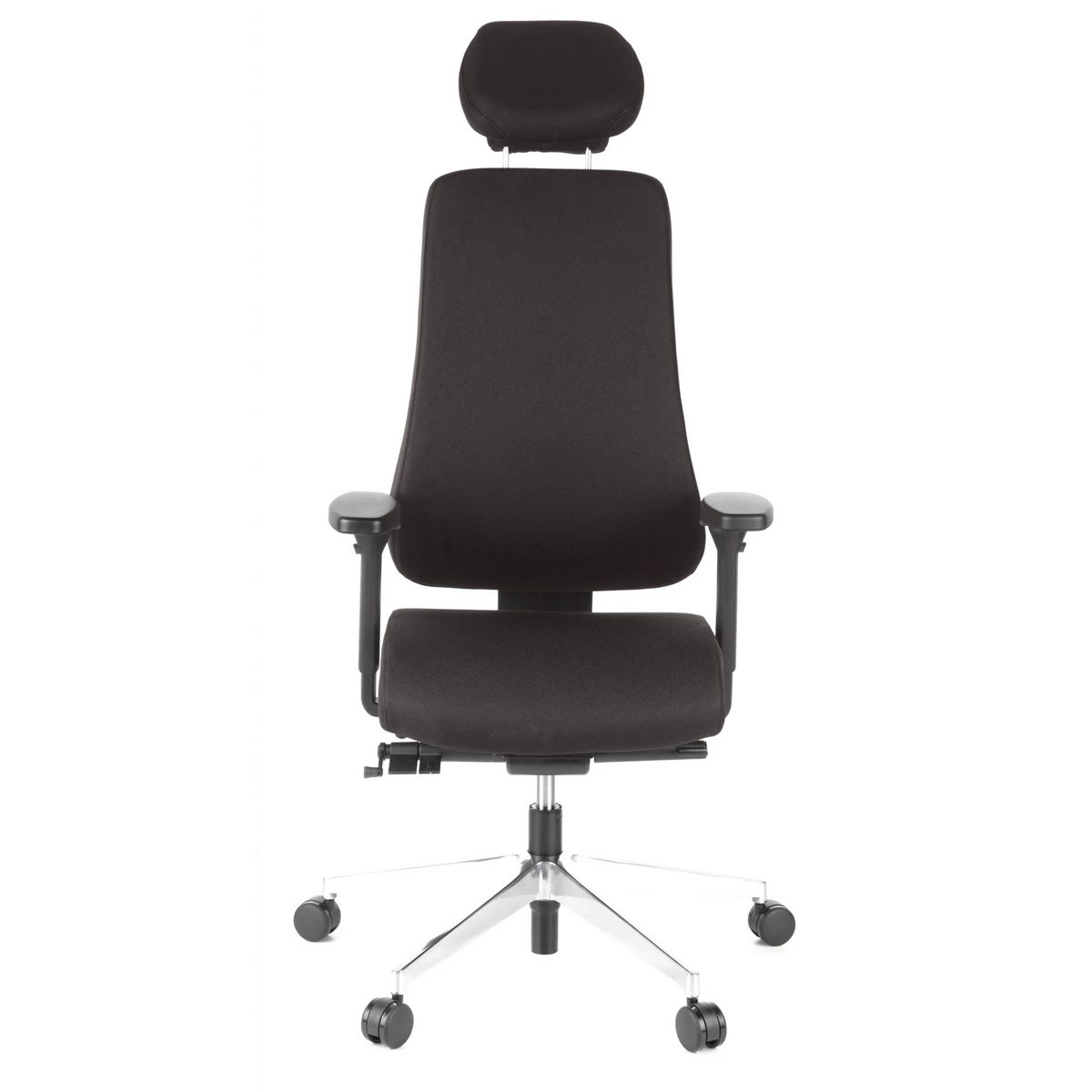 Siège de bureau de qualité professionnelle PRO-TEC 400 noir avec appui-tête, accoudoirs et base à roulettes de hjh OFFICE – vue à 360° (vue de face 0°)