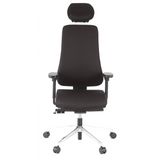 Siège de bureau de qualité professionnelle PRO-TEC 400 noir avec appui-tête, accoudoirs et base à roulettes de hjh OFFICE – vue à 360° (vue de face 0°)