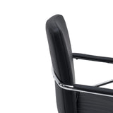 Vue latérale de l'accoudoir et du dossier de la chaise cantilever Rovento V en noir de hjh OFFICE