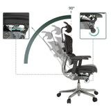 Mécanismes de réglage du dossier et de la hauteur d'assise du siège de direction de luxe ERGOHUMAN GEN2 avec angle de 90 degrés de hjh OFFICE