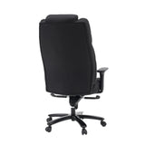 Vue arrière du siège pivotant XXL Pullmann Gen2 noir avec revêtement en tissu et cinq roulettes de hjh OFFICE