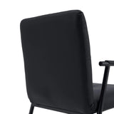 Arrière du revêtement en similicuir noir de la chaise rembourrée Lifea Flex de hjh LIVING
