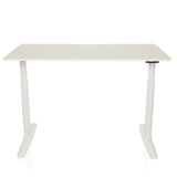 Bureau réglable en hauteur électriquement STAND PRO blanc avec piètement en T de hjh OFFICE – vue à 360° (vue de face 0°)