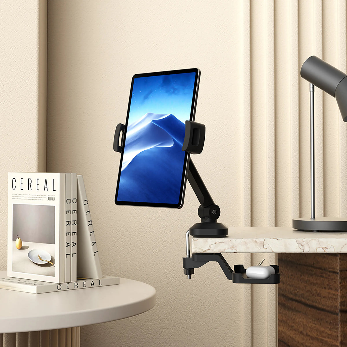 Support de téléphone portable & tablette FLEXMOBI III noir avec fixation de table et bras pivotant de hjh OFFICE