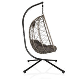 Fauteuil suspendu COCOVA avec coussin gris et structure noire de hjh LIVING