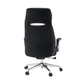 Vue arrière du siège de direction de qualité professionnelle VELVET ECO en noir avec piètement chromé et roulettes pour moquette de hjh OFFICE