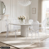 Chaise à quatre pieds CRISTALIO en version transparente avec dossier arrondi de hjh LIVING