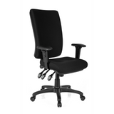 Siège de bureau de qualité professionnelle ZENIT HIGH noir avec accoudoirs et base à cinq roulettes de hjh OFFICE – vue à 360° (vue de trois quarts avant 40°)
