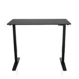 Bureau réglable en hauteur électriquement STAND CARBON noir avec plateau rectangulaire de hjh OFFICE – vue à 360° (vue de face 0°)