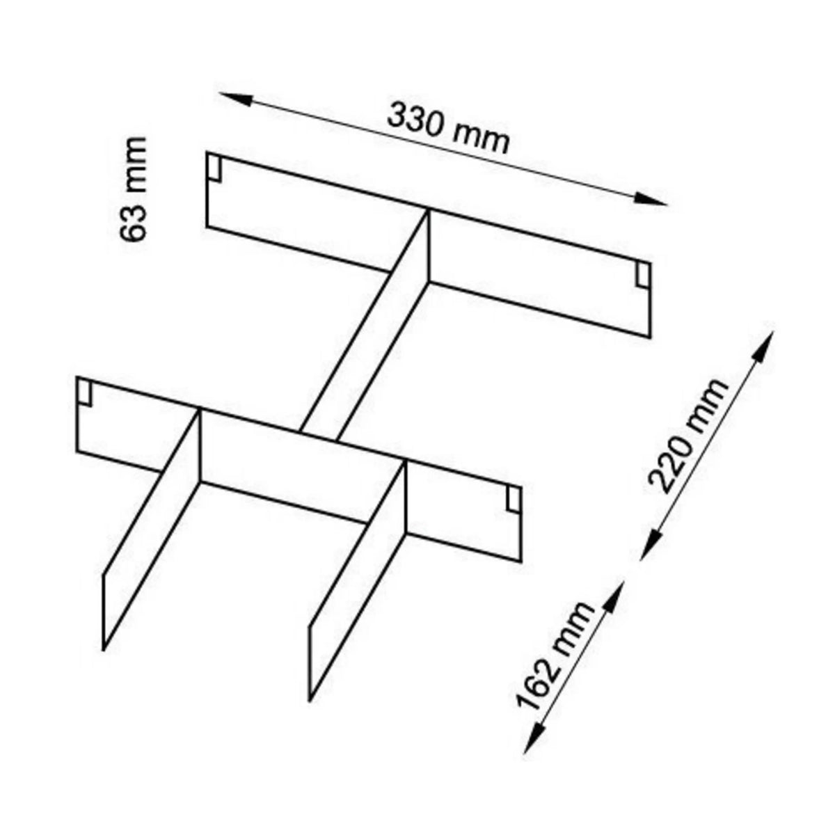 Séparateurs pour le caisson bureau sur roulettes ACTR avec des dimensions de 330 mm, 220 mm et 162 mm de hjh OFFICE PRO