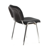 Chaise à quatre pieds XT 600 C noire avec assise et dossier rembourrés de hjh OFFICE – vue à 360° (vue de trois quarts arrière 120°)
