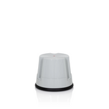 Tabouret marchepied TIO-S gris avec anneau de base noir antidérapant de hjh OFFICE – vue à 360° (vue de trois quarts avant 60°)