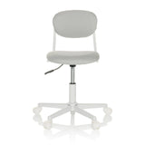 Chaise pivotante pour des enfants KIDDY BASE I grise avec siège rembourré et base à cinq roulettes de hjh OFFICE – vue à 360° (vue de face 0°)