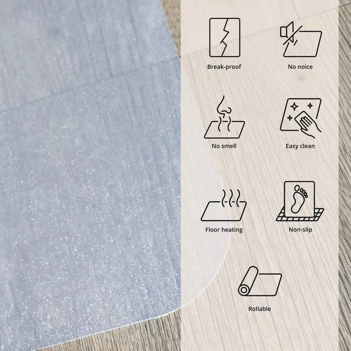 Surface du Tapis de sol FORTIFLEX en blanc lait avec symboles fonctionnels de hjh OFFICE
