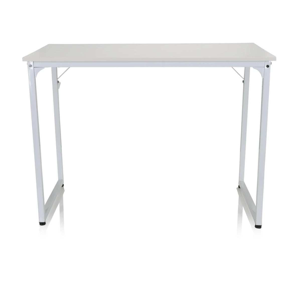 Bureau blanc WORKSPACE I avec plateau rectangulaire et pieds en U de hjh OFFICE – vue à 360° (vue de face 0°)