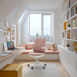 Chaise pivotante pour des enfants Swivelo rose avec roulettes blanches et accoudoirs de hjh OFFICE