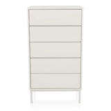 Commode blanche BJORDAL avec cinq tiroirs et pieds métalliques fins de hjh LIVING – vue à 360° (vue de face 0°)