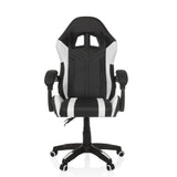 Fauteuil Gamer GAMEBREAKER W02 noir et blanc avec pied à cinq roulettes de MyBuero – vue à 360° (vue de face 0°)