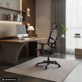 Siège de bureau de qualité professionnelle ENJOY ULTRA GEN2 noir avec dossier en maille et appui-tête de hjh OFFICE (image générée par IA)